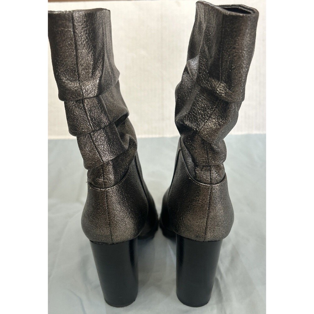 Katy Perry Women’s The Raina Gunmetal Metallic Slouchy Mid-Calf Heeled Boots 7 - Picture 2 of 13